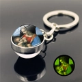 Luminous crystal glass ball keychain featuring Da Vinci's Madonna Litta painting - Saint Image 11 (XSWX5840-11)
