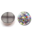Kreative venezianische Millefiori-Glas-Kühlschrankmagnete mit bunten Mosaikmustern, runde Form - Blumenmuster 4 (XSWX5844-4)