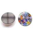 Detail von Venedig Millefiori Glas-Kühlschrankmagnet mit schwarzer Magnetseite und Mustern - Blumenmuster 2 (XSWX5844-2)