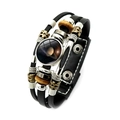 Bracciale multistrato in pelle con cupola di vetro e design dell'universo di Saturno - Stile Saturno (XSWX5838-7)