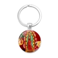 Portachiavi in lega argento con cabochon in vetro della Madonna di Guadalupe sacro - Nostra Signora di Guadalupe (XSWX1202-3)