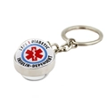 Porte-clés d'alerte médicale avec avertissement Diabétique Type 1 et symbole Star of Life - Style Alerte Diabète Type 1 (XSWX5877-9)