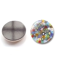 Italian Millefiori glass refrigerator magnet with colorful mosaic floral design - Floral Pattern 7 (XSWX5844-7)