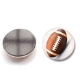Dettaglio magnete da frigo in vetro football americano che mostra fronte e retro magnetico - Motivo Rugby (BXT2521-9)