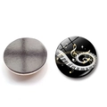 25mm Kühlschrankmagnet aus Kristallglas mit weißen Klaviertasten und goldenen Noten - Musiksymbol 6 (BXT2522-6)