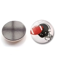 Calamita da frigo tonda da 25mm in vetro cristallo con motivo football americano - Motivo Casco Football Americano (BXT2521-7)