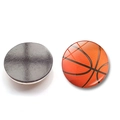 Calamita da frigo in vetro cristallo basket 25mm per decorazione casa e ufficio - Motivo Basket Arancione (BXT2521-8)