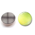 Calamita da frigo a forma di pallina da tennis 25mm in cristallo con base magnetica nera - Motivo Tennis Giallo (BXT2521-11)