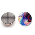 30mm galaxy glass fridge magnet with colorful nebula design and round magnetic base - Dreamy Universe Style (BXT2517-6)