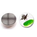 Aimant de frigo rond en verre de 30 mm avec motif papillon coloré sur fond blanc - Motif de Papillon 1 (BXT2514-1)