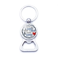 Silver metal teacher gift keychain bottle opener with inspiring heart print - Handprint Heart Teacher (XSWX5874-8)