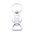 Silver metal bottle opener keychain with teacher appreciation quote on white background - Cartoon Teacher Quote (XSWX5874-9)