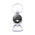 Silver beer bottle opener keychain with teacher appreciation quote and heart motif - White Heart Handprint (XSWX5874-10)