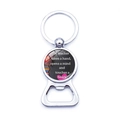 Silver teacher gift beer bottle opener keychain with heart and pencil blackboard design - Blackboard Style Quote (XSWX5874-11)