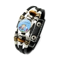Pulsera multicapa de cuero con colgante de Thank You Teacher y cuentas de madera - Estilo Niña de Dibujos Animados Gracias Maestro (XSWX5870-14)
