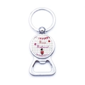 Silver metal beer bottle opener keychain with Merci Maitresse illustration and heart - Merci Maitresse Emilie (XSWX5874-15)