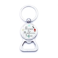 Silver beer bottle opener keychain with Merci Ma Maîtresse Préférée teacher gift text - Merci Ma Maîtresse Préférée (XSWX5874-18)