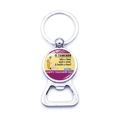 Silver beer bottle opener keychain for Teachers Day gift with purple sentiment card - India Parenting Happy Teachers (XSWX5874-29)
