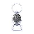 Silver metal keychain bottle opener with Pi decimal constant design in round charm - Pi Mathematics Teacher (XSWX5874-34)