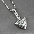 Nordische Wikinger-Halskette mit Valknut-Anhänger aus Edelstahl und Kasten-Halskette - Anhänger + Passende Kette