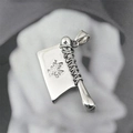 Collana con ciondolo a mannaia in acciaio al titanio con carattere per stile hip hop - Solo ciondolo (Senza catena) / Argento
