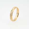 Gouden titanium stalen ring met matte textuur en diamantgeslepen kruispatroon - Maat 7 / Gouden Kleine Stijl (b1009)