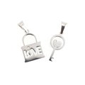 Polished silver titanium steel love lock and key pendant necklace set for couples - Lock And Key Pendants (Without Chain) / Steel