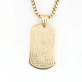 Religious golden stainless steel necklace with rectangular prayer pendant and box chain - Style A Gold Pendant With Chain