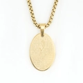 Oval gold stainless steel necklace pendant with Spanish religious prayer and Mary profile - Style B Gold Pendant With Chain