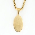 Religious gold stainless steel necklace with oval pendant engraved with Ave Maria prayer - Style C Gold Pendant With Chain