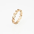 Minimalist rose gold titanium steel ring featuring hollow leaf and vine design on white background - US 7 / Retro Gold