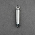 Pendentif balle en acier inoxydable argenté poli avec finition miroir sur tissu gris - Pendentif Seul (Sans Chaîne) / Argent