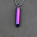 Regenbogen-Patronenanhänger aus Titanstahl mit silberner Box-Kette für Herren im Punk-Stil - Halskette mit Anhänger / AB-Farbe