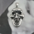 Ghostface mask pendant in polished titanium steel for gothic hip hop style necklaces - Pendant Only (No Chain)