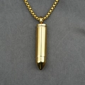Collier pendentif balle dorée polie avec chaîne en boîte d'acier inoxydable pour hommes - Collier avec pendentif / Or