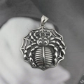 Collana hip hop con ciondolo a ragnatela in acciaio inossidabile argento per uomo e donna - Solo Ciondolo (Senza Catena)