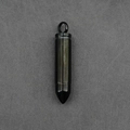Titanstahl Patronenanhänger für Herren in gebürstetem Schwarz mit Halsketten-Schlaufe - Nur Anhänger (Keine Kette) / Schwarz