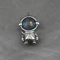 Collana astronauta hip hop in argento S925 con pendente nebulosa in vetro stellato - Solo ciondolo (Senza catena)
