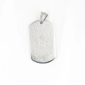 Titanium steel dog tag pendant featuring engraved Spanish Ave Maria and Virgin Mary icon - Pendant Only (Without Chain)