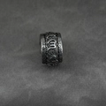 Vintage titanium steel spinning ring featuring engraved Six-Syllable Mantra characters - Pendant Only (Without Chain) (Steel Color)