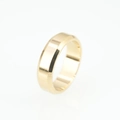 Anello minimalista in acciaio al titanio oro 18K con bordi smussati geometrici - US 7 / Oro