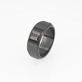 Polished black geometric faceted stainless steel ring for men with modern edgy design - US 7 / Black Ring