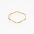Anello a onda minimalista in acciaio al titanio dorato con finitura lucida per coppie - US 7 / Oro