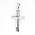 Colgante de cruz minimalista en acero inoxidable pulido plateado para hombre - Solo Colgante (Sin Cadena)