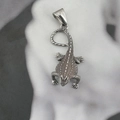 Hip hop vintage silver lizard pendant necklace with detailed scale texture for men - Pendant Only (Without Chain)