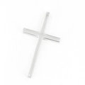 Collier avec pendentif croix en acier inoxydable poli pour homme de style minimaliste - Pendentif Seul (Sans Chaîne) / Version Moyenne / Argent