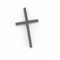 Pendentif croix minimaliste en acier inoxydable noir pour hommes avec finition polie - Pendentif Seul (Sans Chaîne) / Petit / Noir
