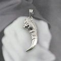 Vintage titanium steel dragon head tooth pendant necklace for men in hip-hop style - Silver Dragon Head Pendant Only (Without Chain)