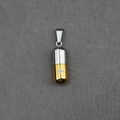 Silver and gold pill capsule pendant necklace with cross icon and Be Mood engraving - Gold and Silver Contrast Capsule / Style A - Pendant Only (Without Chain)