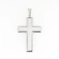 Titanium stalen ketting met matte kruishanger voor koppels in zilveren afwerking - Zilveren Hanger Zonder Ketting